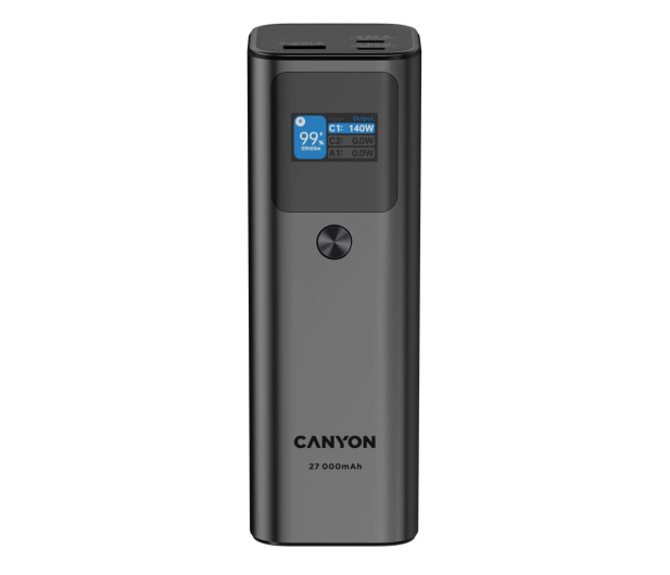 CANYON PB-2010 TFT 27000 mAh 97.2Wh PD140W QC 3.0 Czarny - 1261513 - zdjęcie